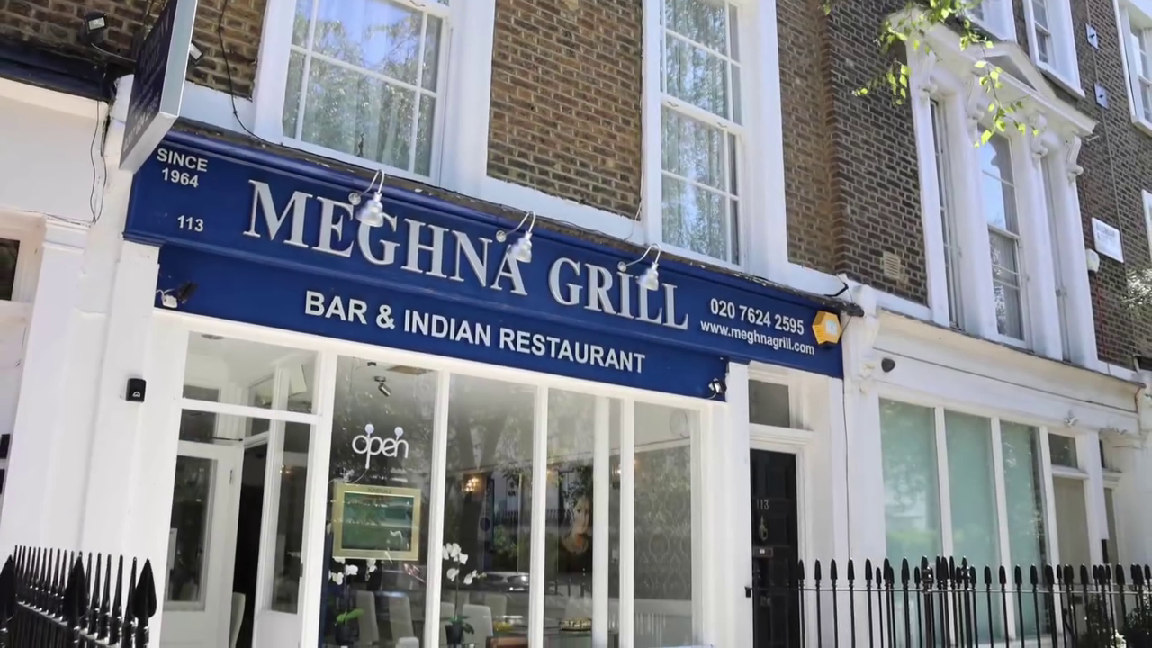 The Meghna Grill storefront at 113 Boundary Road, St John's Wood &mdash; since 1964